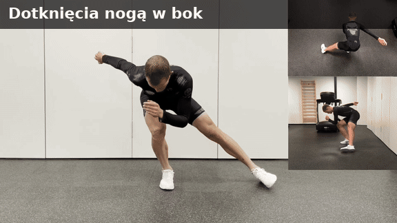 Dotknięcia nogą w bok
