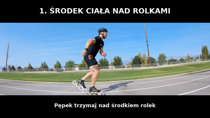 Środek ciała nad rolkami