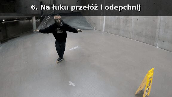 Przełożenie nogi i odepchnięcie