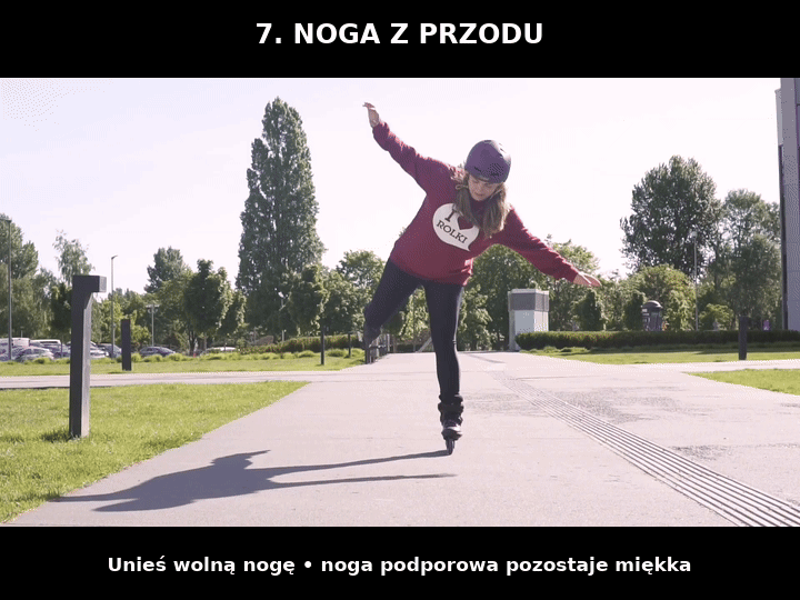 Wolna noga uniesiona z przodu